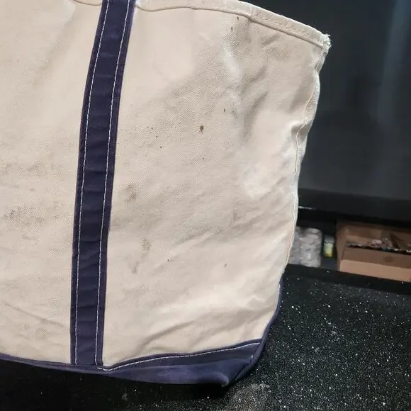 VTG LL Bean Boat & Tote Canvas Bag Zip Close USA Made XL X-Large - Picture 8 of 16